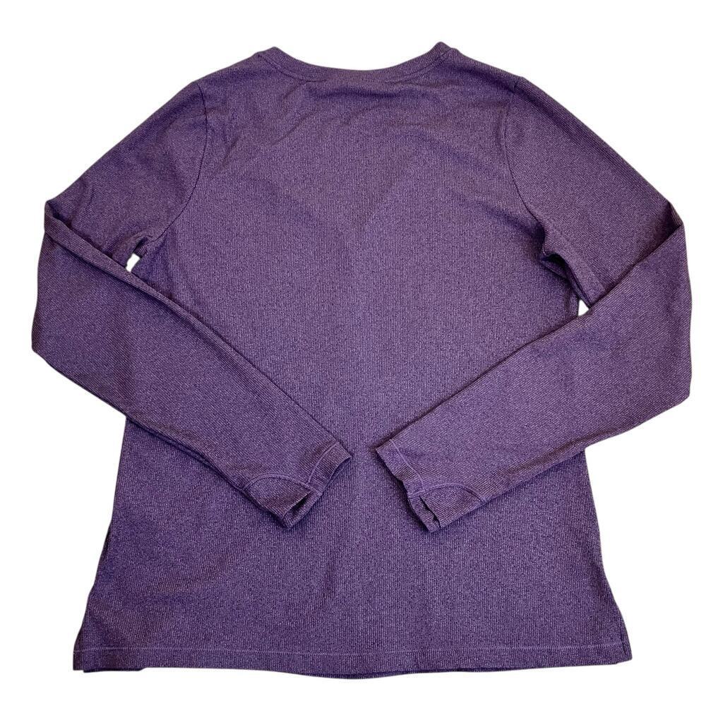 Athleta Sz XL Uptempo Ribbed Henley Top in Regal Plum Purple Stretchy Fitted - Picture 12 of 16